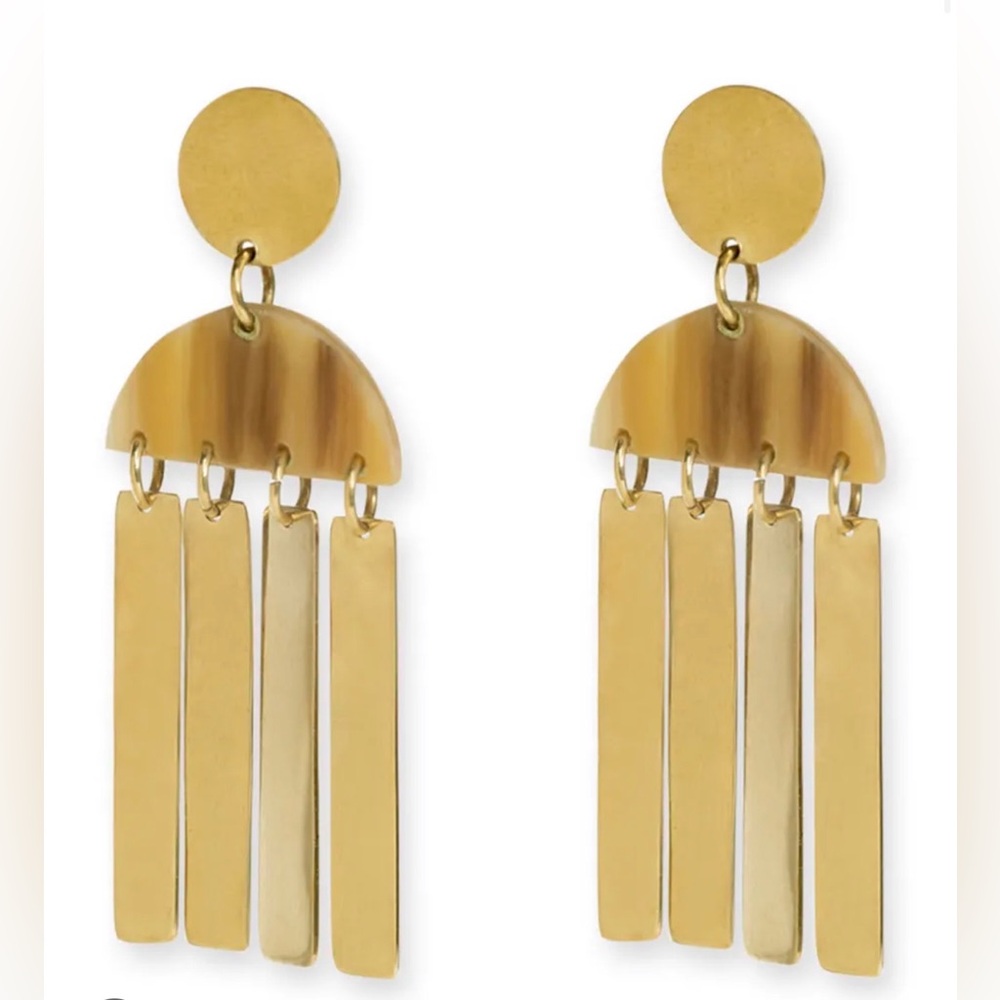 SOKO 24k Gold Plated Maxi Horn Cala Earrings NWT Current retail is $258.00